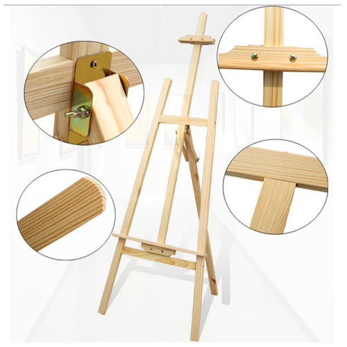 Custom wooden easel, 1.5-meter yellow pine wood painting stand, advertising frame, wooden display stand, art easel, wooden easel