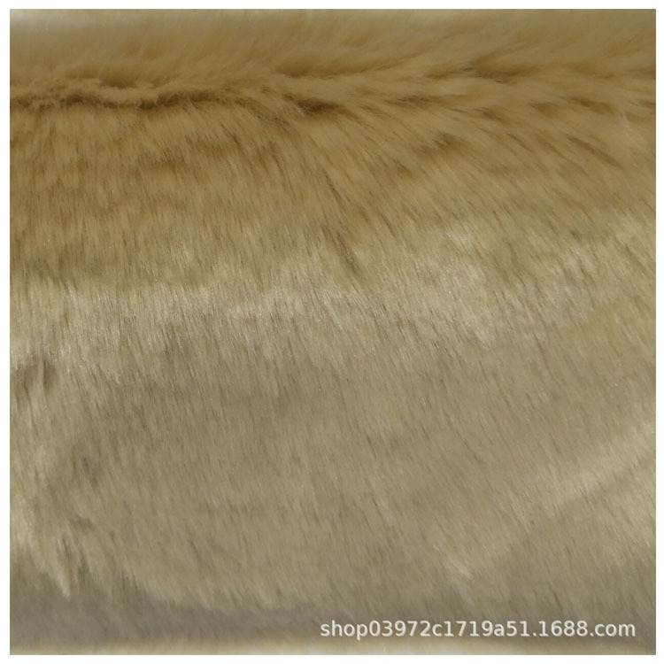 现货长毛绒杏色毛绒人造毛染色布时装玩具沙发装饰布料