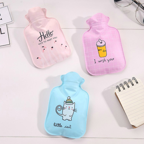 Cartoon water-filled hot water bottle student flush hand warmer advertising gift warm water bag polyester warm water filled hand warmer bag