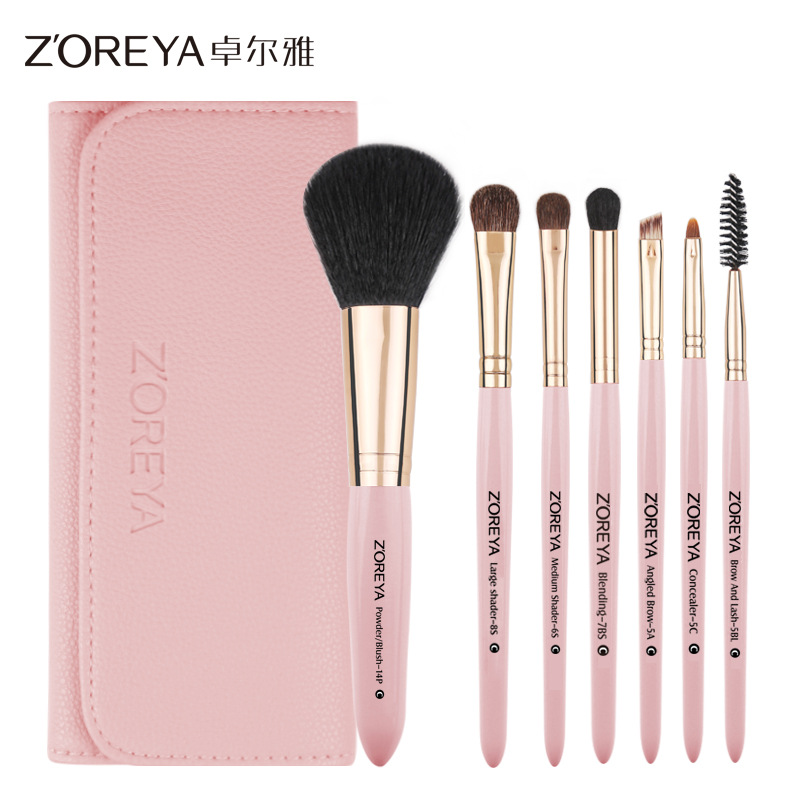 Zhuolya polvo flojo herramientas de belleza traje principiante Corrector Fundación eyeshadow cepillo 7 pinceles maquillaje conjunto completo Al Por Mayor