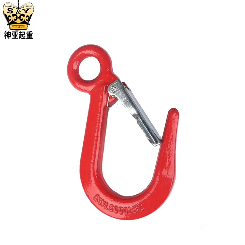 Заводской прямой подъемный крюк 7000 фунтов с язычком, тонкое ребро, крючок для шеи, ремень, крючок для широкого рта 5000 фунтов