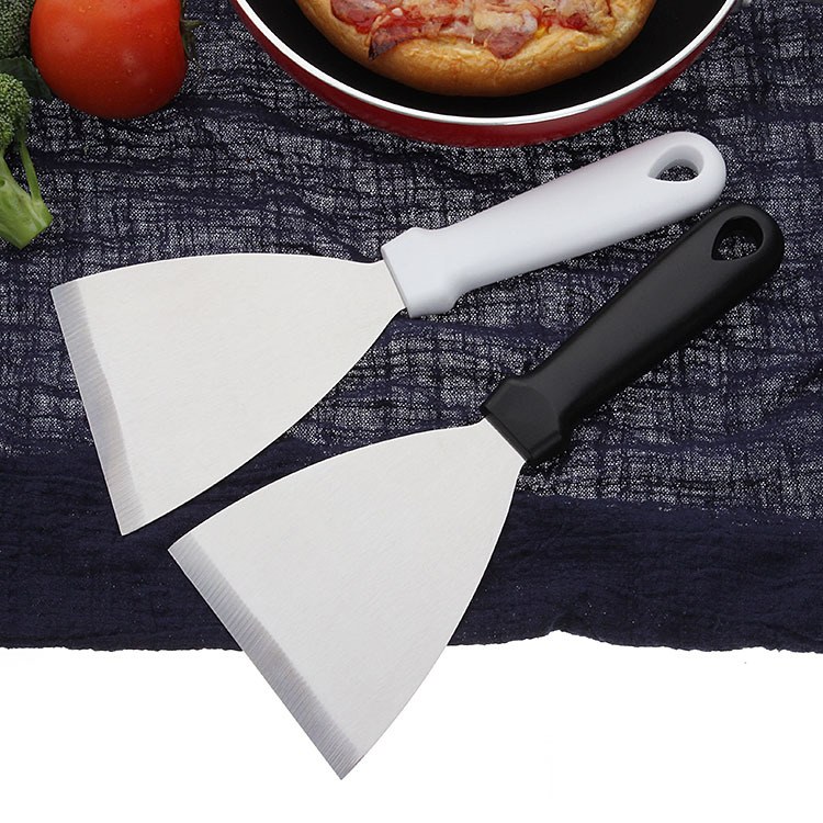 Nueva hoja bisel grande pala de barbacoa herramienta para hornear pala de acero inoxidable pala de cocina
