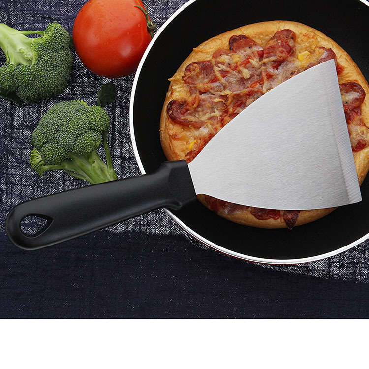 Nueva hoja bisel grande pala de barbacoa herramienta para hornear pala de acero inoxidable pala de cocina