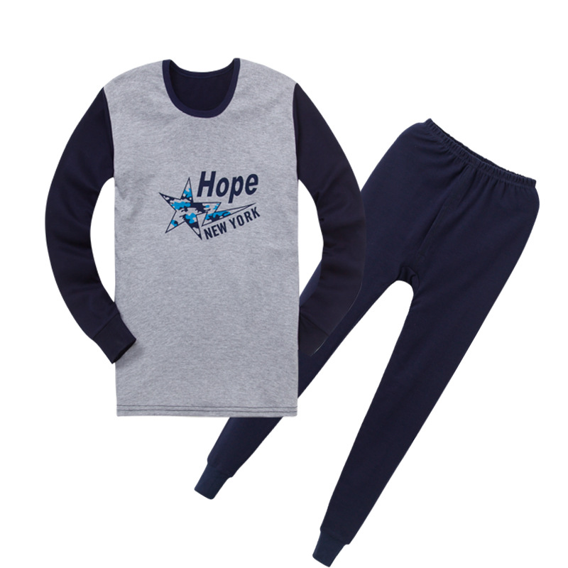 9-24 años de edad conjunto de ropa interior juvenil medio y grandes niños ropa de otoño pantalones largos traje suéter de algodón ropa interior térmica