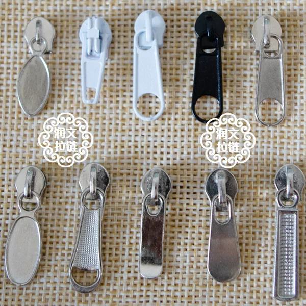 Supply 3# pull head hardware zipper head no. 3 wave metal pull lock head pull brand logo wholesale
