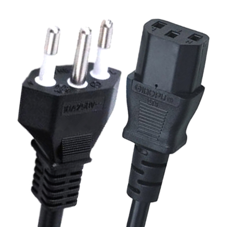 纯铜0.75平方1.5米巴西品字尾电源线三插巴规主机适配器插头