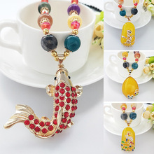 2024韩国饰品 时尚长款项链秋冬女衣服复古挂件毛衣链吊坠批发