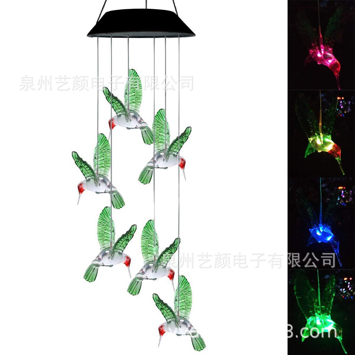 Carillón de viento colibrí solar