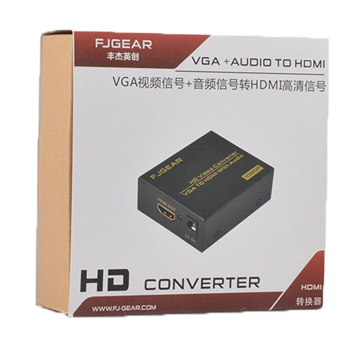Преобразователь VGA в HDMI, железный корпус, конвертер HD, VGA в HDMI, выход VGA, материнская плата к HDMI, с аудио