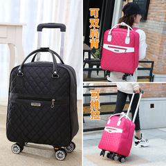 Universal wheel trolley bag backpack travel bag Oxford cloth suitcase short-distance men's and women's boarding bag luggage bag trendy