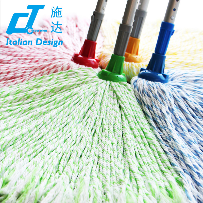 Italy CT Shida Round Head Microfiber Mop with Telescopic Aluminum Rod Household Water Absorbent Mop