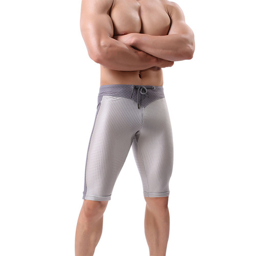 New men's fitness pants nylon mesh five-point sports pants men's running and cycling pants cross-border wholesale
