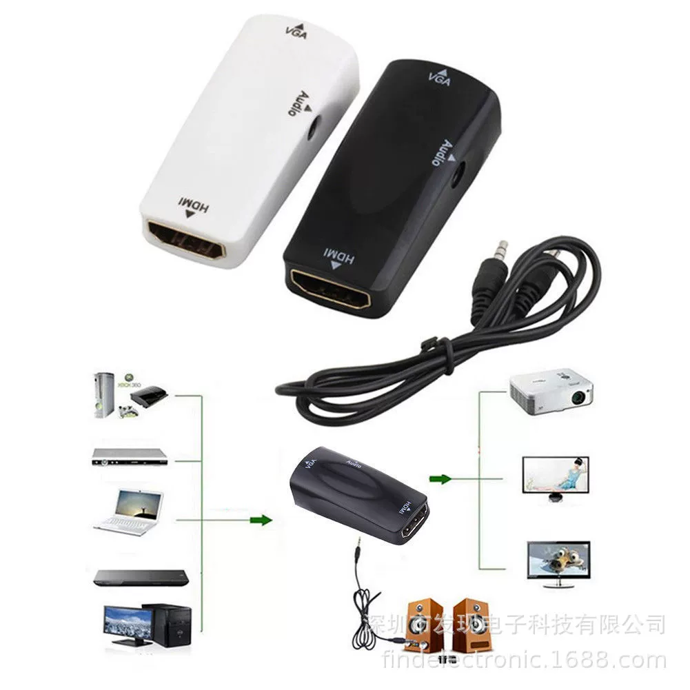HDMI moeder в VGA материнский преобразователь HDMI к VGA поворотник компьютерный звонок проектор дисплей аудио