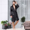 Black bathrobe, shorts