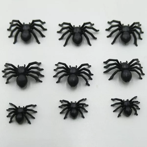 Fake little spider black luminous Halloween plastic toy accessories mini cotton little spider 3 specifications