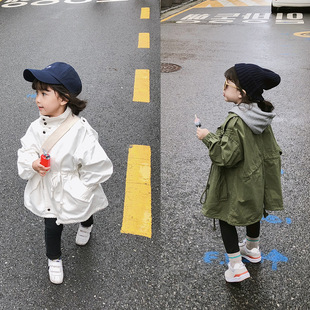 Длинная осенняя куртка, в корейском стиле, средней длины, на возраст 3-8 лет