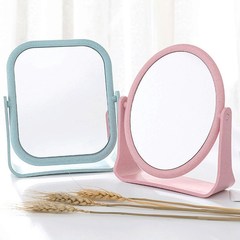 Simple and Elegant Double-Sided Mirror with Portable Rotating Vanity Mirror for Princess, Student Bedroom Dorm Desk Makeup Mirror