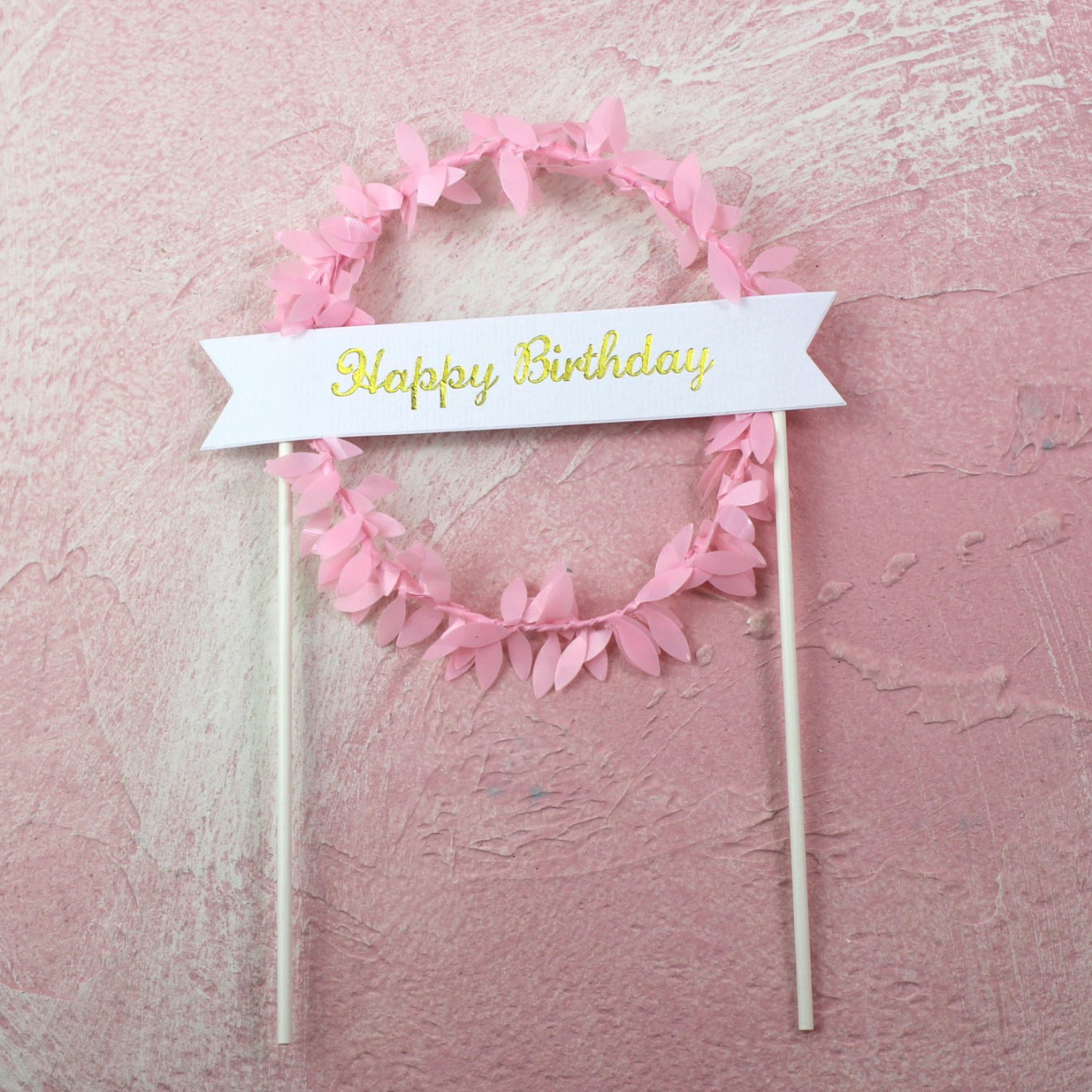 Decoración pastel anillo ratán, feliz cumpleaños, boda, colorido