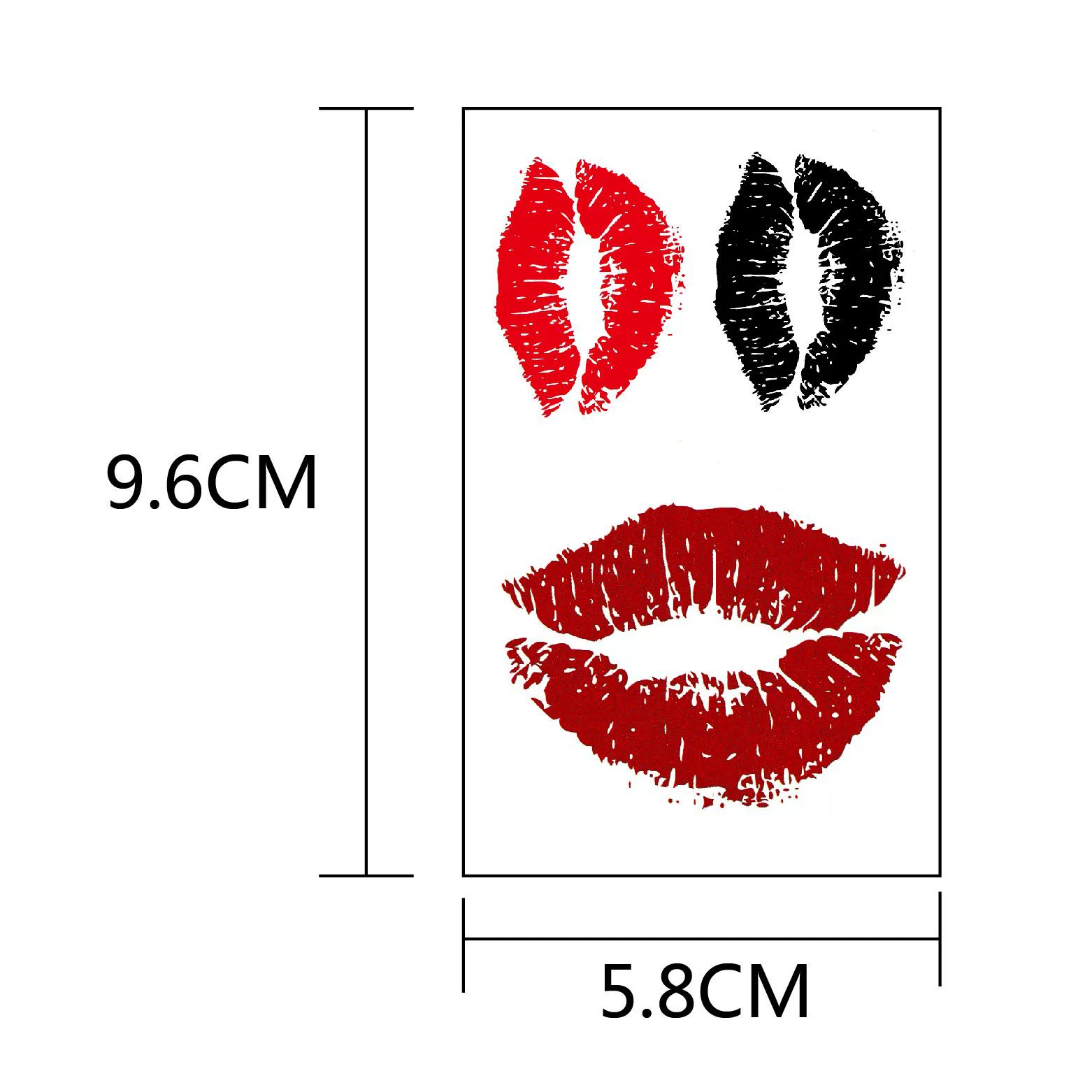 Sexy red black tattoo stickers, improves lip shape, long-term effect, (Physicals)