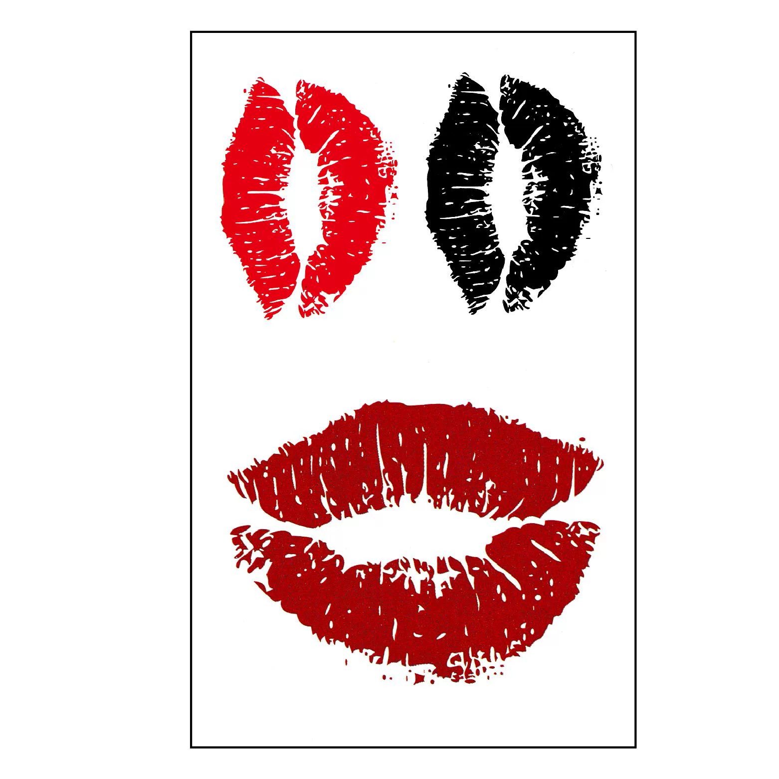 Sexy red black tattoo stickers, improves lip shape, long-term effect, (Physicals)