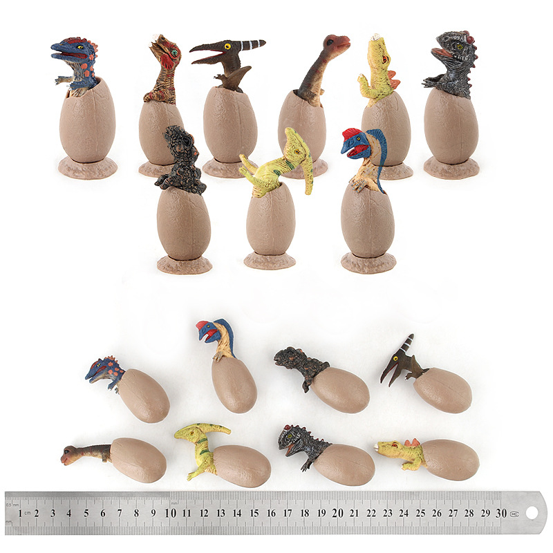Incubación de huevos de dinosaurio juguetes para niños 9 piezas de huevos de dinosaurio traje de incubación huevos de dinosaurio modelo hecho a mano en stock al por mayor