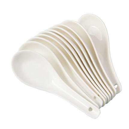 Pure white ceramic household small spoon rice spoon drinking soup eating spoon spoon seasoning spoon household tableware spoon spoon