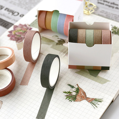 Washi tape Xinmo 5 rolls solid color series hand account base hand tear practical function diy decoration set stickers