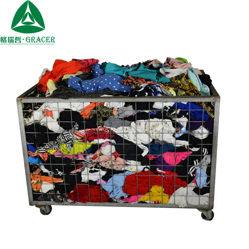 旧衣服碎花复古宽松女短T批发坎帕拉金边仰光塔马塔夫 杂款旧服装