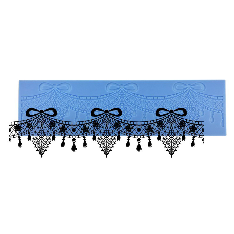New copyright large hanging curtain lace edge flip sugar lace mold vintage pendant lace candle mold