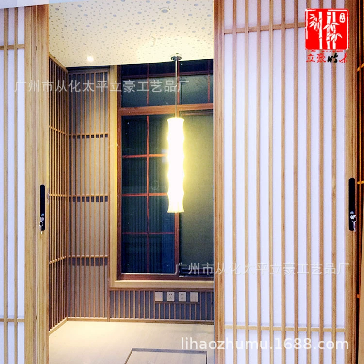 Дверь-купе из бамбука и древесины Чанфу Сима, с рисунком tatami, дверь в чайной комнате, японский стиль, раздвижная дверь, чайная комната