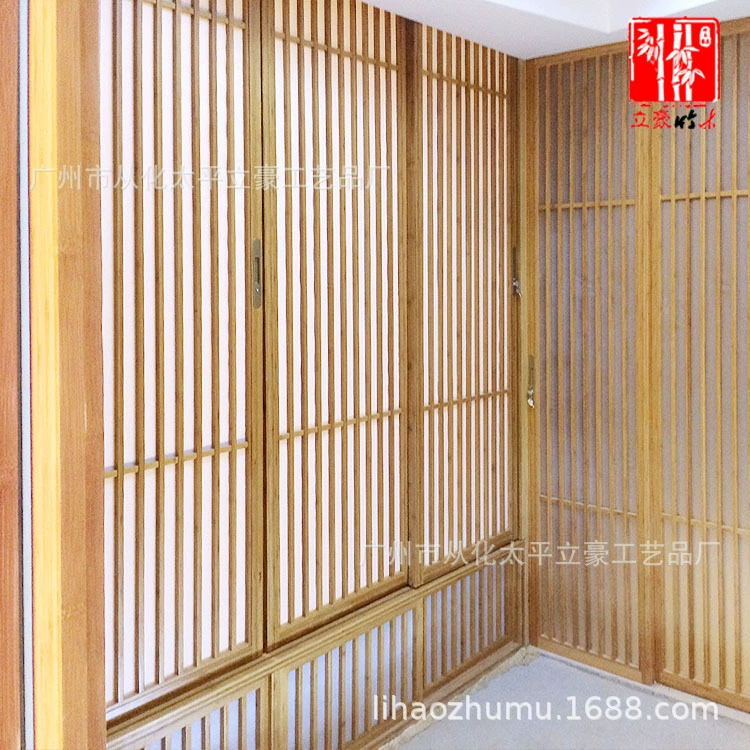 Дверь-купе из бамбука и древесины Чанфу Сима, с рисунком tatami, дверь в чайной комнате, японский стиль, раздвижная дверь, чайная комната