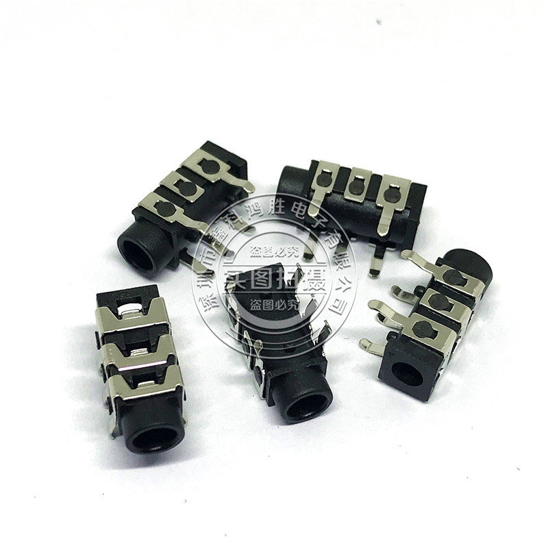 3.5耳机插座 音频插座3.5口径插座PJ313 5脚直插式3节5插脚