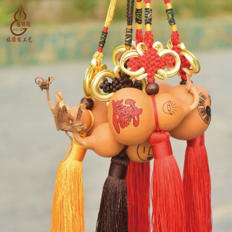 Small gourd pendant natural pyrography gourd bagua gourd gourd small gift car hanging