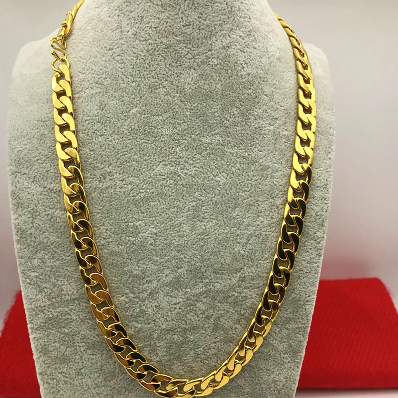江湖微商で金メッキされた男性の麻花は金のネックレスの土豪金のアクセサリーの18k沙金のチェーンをまねます。|undefined