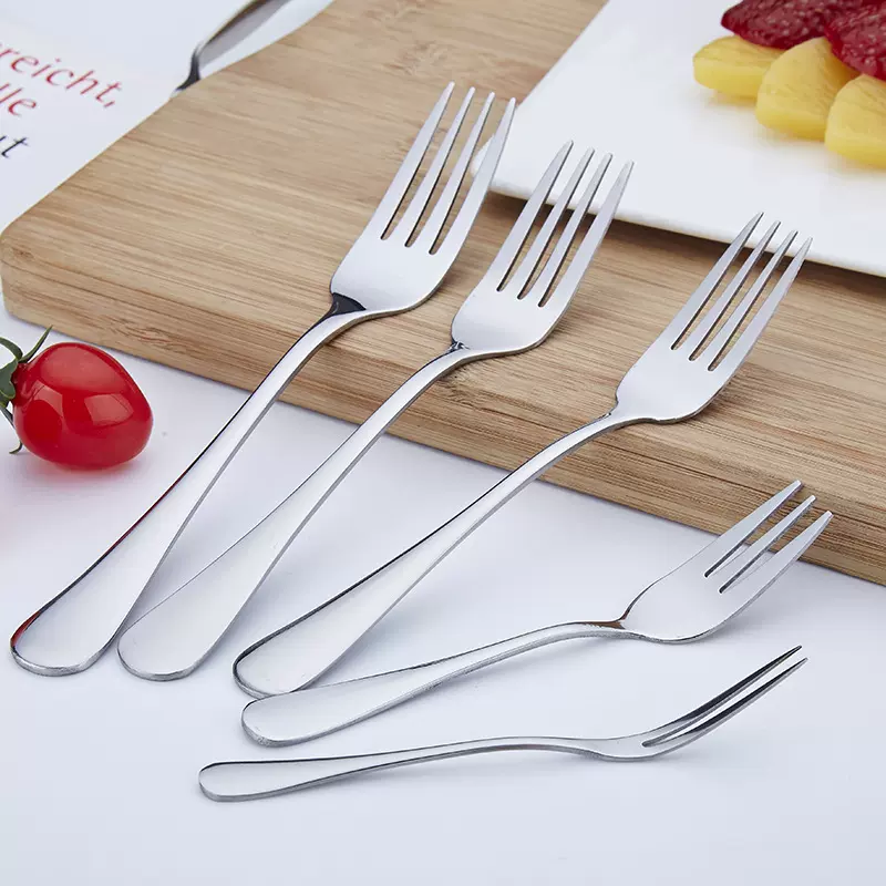 不锈钢餐具牛排刀叉甜品点心蛋糕叉三齿二齿水果叉不锈钢叉子