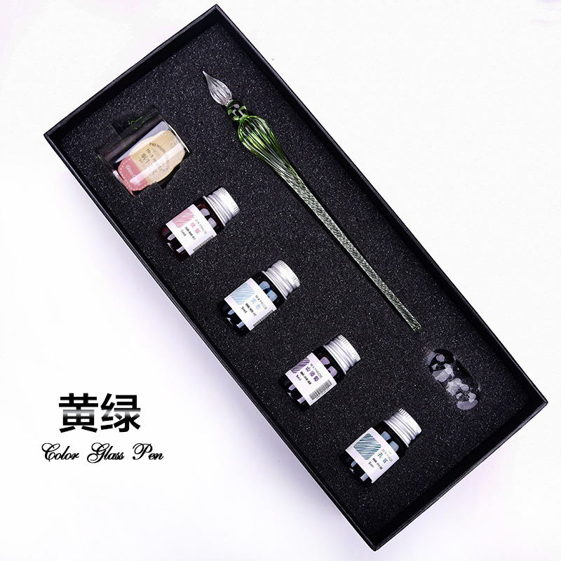Regalo creativo firma pluma de cristal para los amigos Regalo de Cumpleaños productos creativos caja de regalo al por mayor