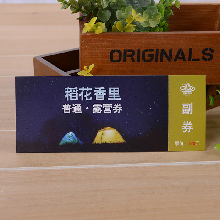门票印刷定制设计定做景点入场券演唱会门票露营劵副劵温州印刷