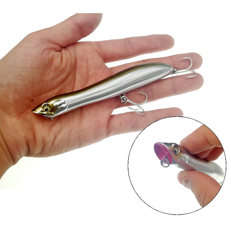 Fuente de la fábrica 12,5 cm/20g cebo de plástico falso cebo onda mentir cebo duro largo tiro onda cebo de pesca