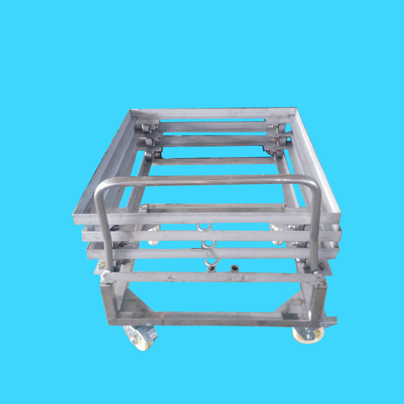 饮料杀菌周转推车诸城生产厂家 咸鸭蛋杀菌用带托盘周转小推车