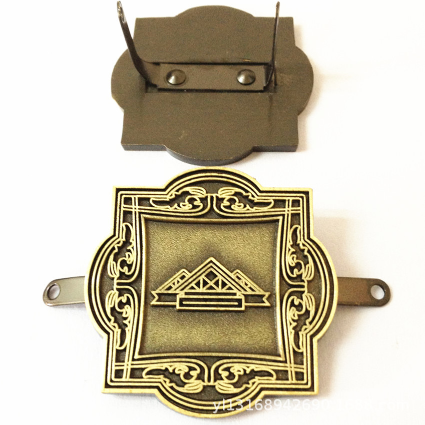 【产品】箱包金属标牌青古铜复古铭牌皮具包包五金标牌