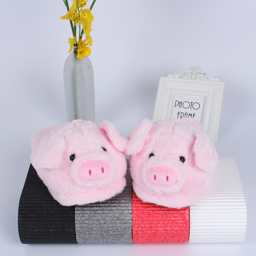 Chic Cartoon Pink Little Pig Slippers for Couples - Warm Home Slippers with Fuzzy Floor Cushion - Winter Edition