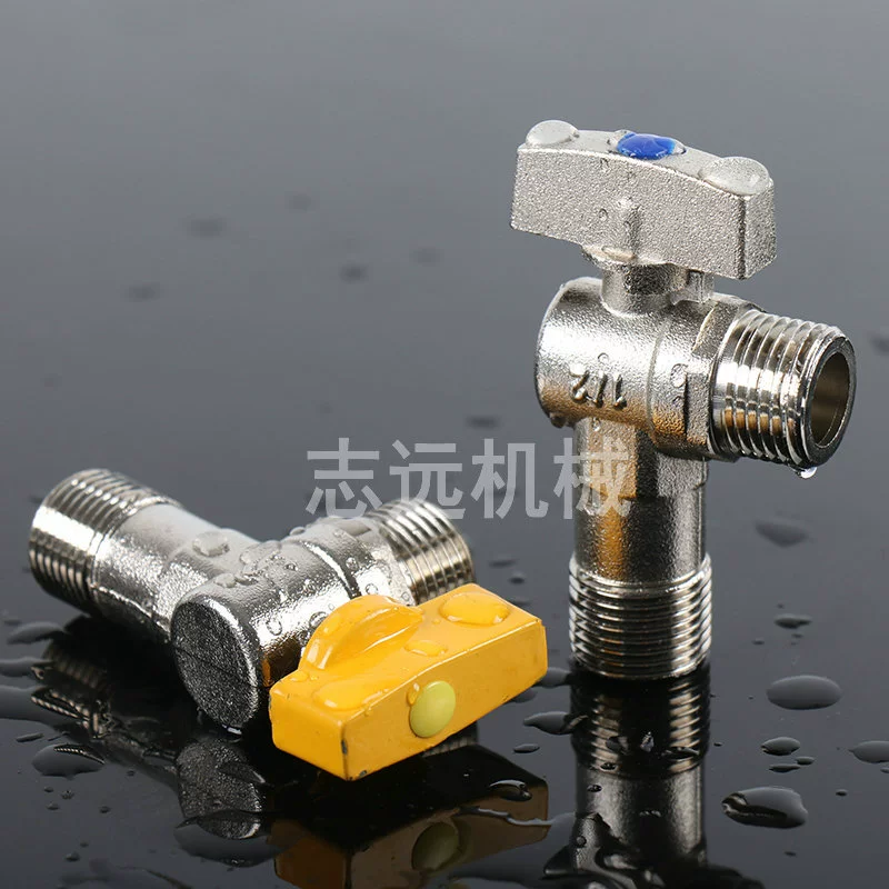 Полностью медный большой расход 46 треугольный клапан с разъемным сердечником газовый Универсальный Сферический клапан водонагреватель газовый настенный шаровой кран котла