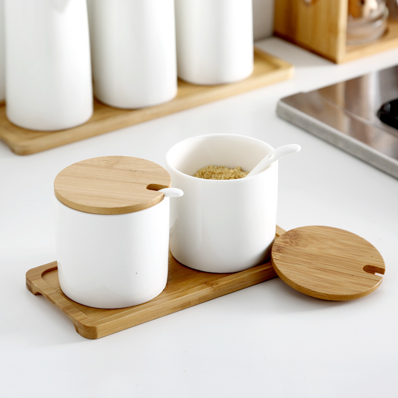 Olla de aceite de cerámica de estilo japonés hogar botella de aceite botella de condimento olla de vinagre condimento caja botella frasco de sal traje