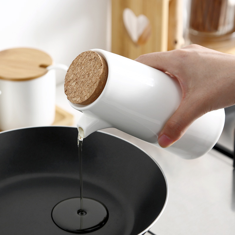 Jarra de condimento de cerámica del hogar de estilo japonés caja de condimento botella de aceite vinagre olla salsa olla almacenamiento condimento tarro traje de combinación múltiple