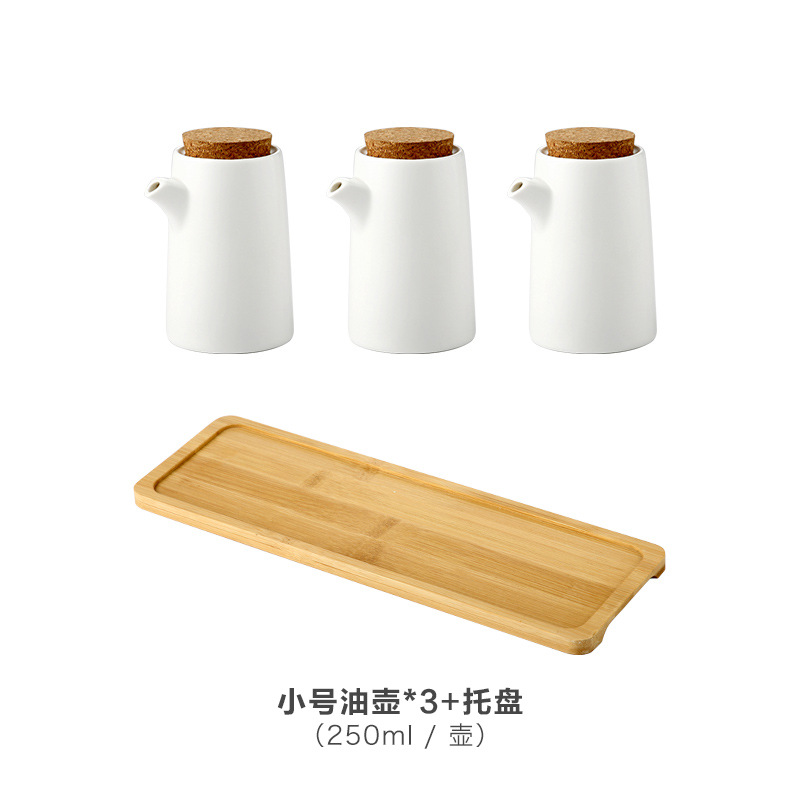 Olla de aceite de cerámica de estilo japonés hogar botella de aceite botella de condimento olla de vinagre condimento caja botella frasco de sal traje