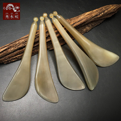 brand Manufactor wholesale Yak horn Massage stick Hand made Bead pocket knife massage cosmetology Acupuncture pen