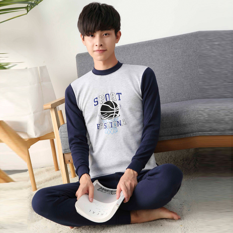 Adolescentes medio y grande ropa interior para niños traje de niños extra grande ropa de otoño pantalones largos traje suéter de algodón ropa interior larga para hombres