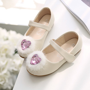 �¿�ƽ�׹���Ь���nŮͯ1-8�q��ë���wƤ�Y��Ь Princess Shoes