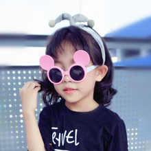 宝宝柔软儿童卡通米老鼠太阳镜男孩女孩个性舒适防紫外线婴童墨镜