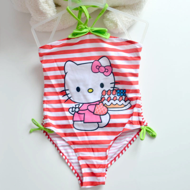 Red and white striped KT cat one piece